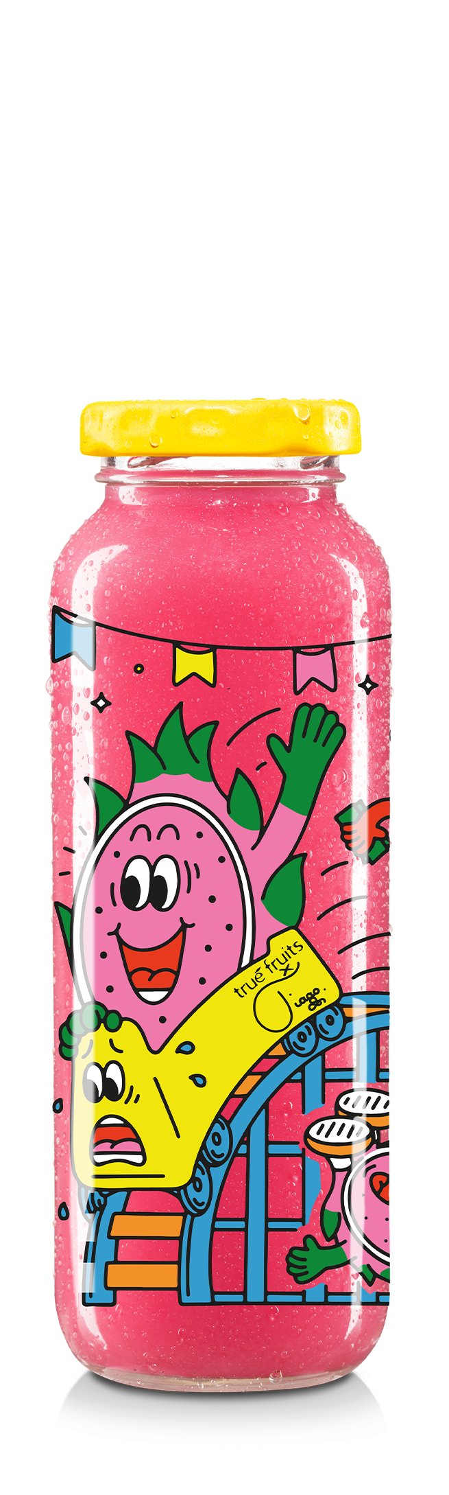Einzelne Smoothieflasche der limited edition no. 28 auf weißem Hintergrund
